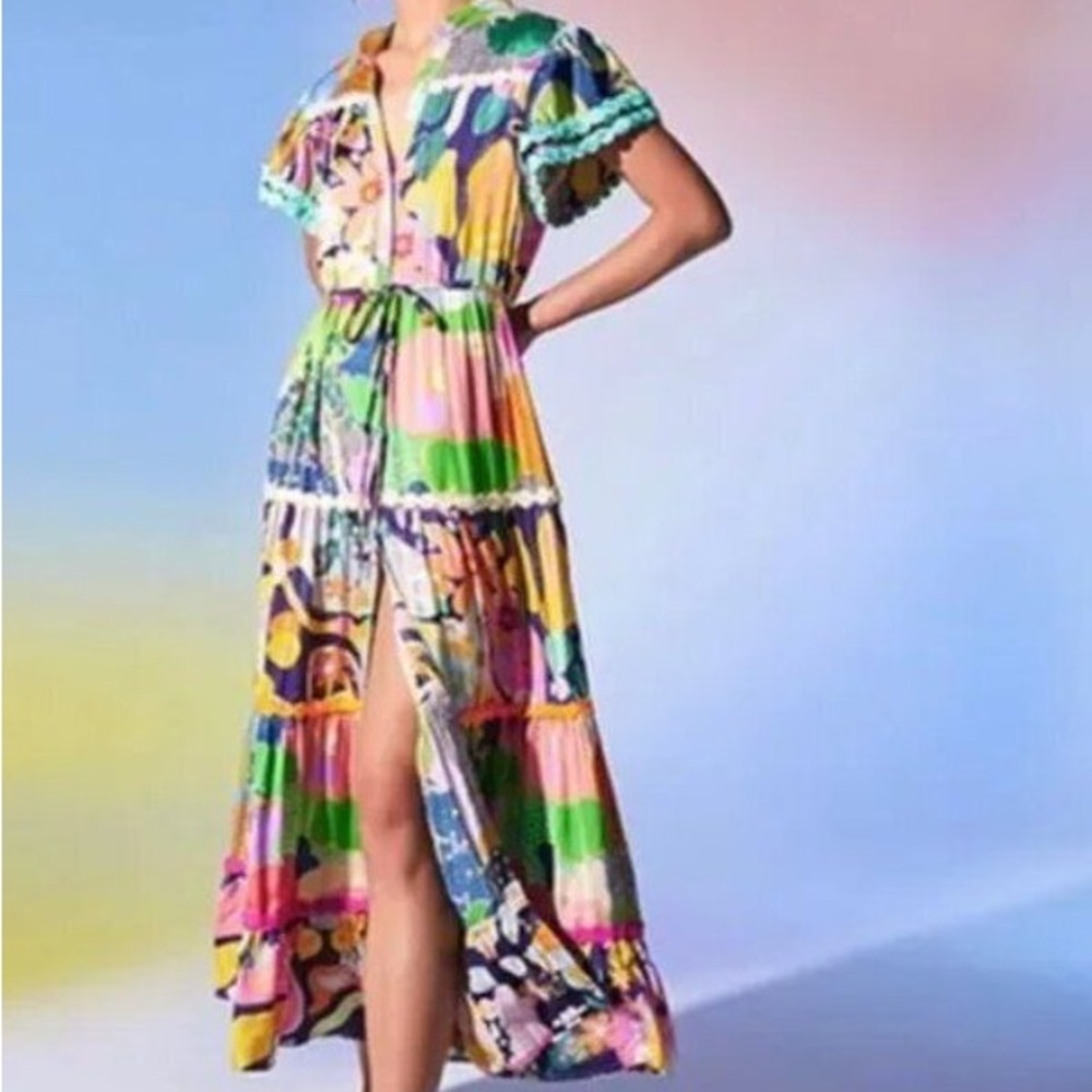 CeliaB Celia B Peranakan Multicolor Floral Maxi Dress Medium